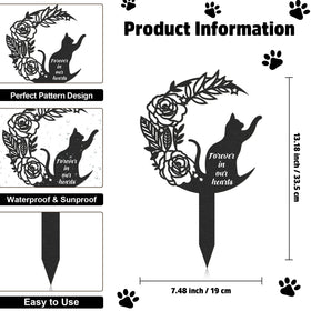 Rngmsi cat memorial garden stake shown from the side.
