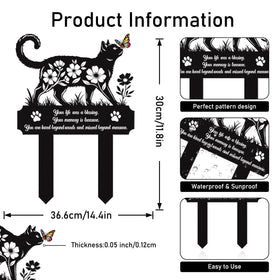 Rngmsi outdoor cat memorial stake secures firmly in soil for garden memorials.