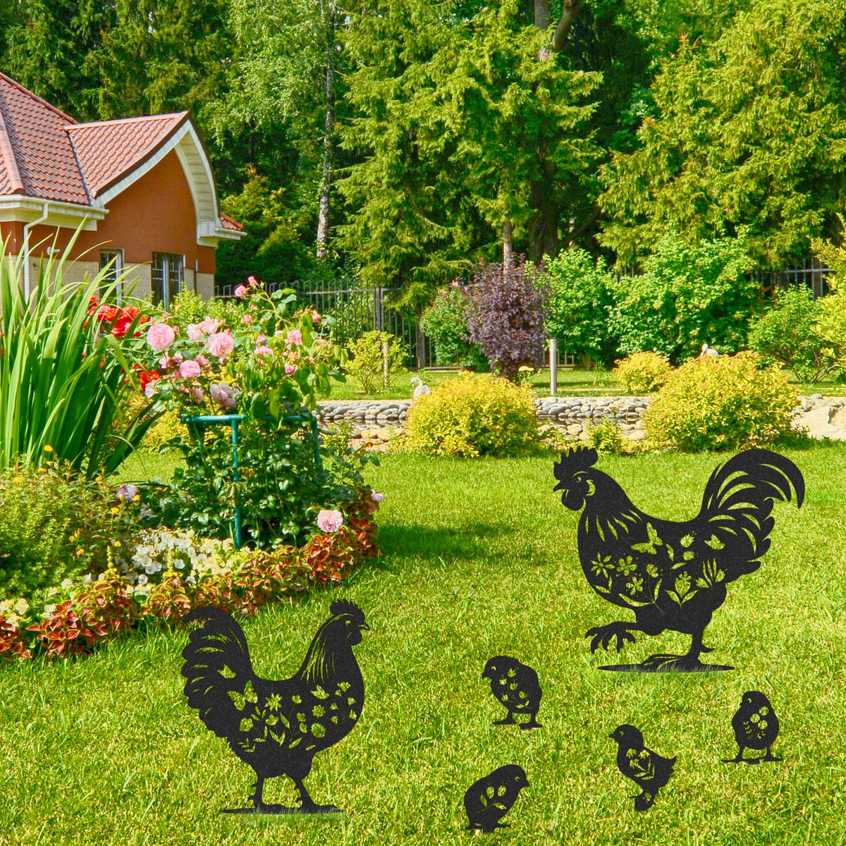 Rngmsi chick yard decor statue adds sunny, whimsical touch to beds.