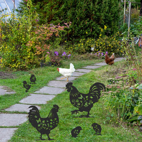 Rngmsi chick yard decor sculpture adds sparkling metal accents outdoors.