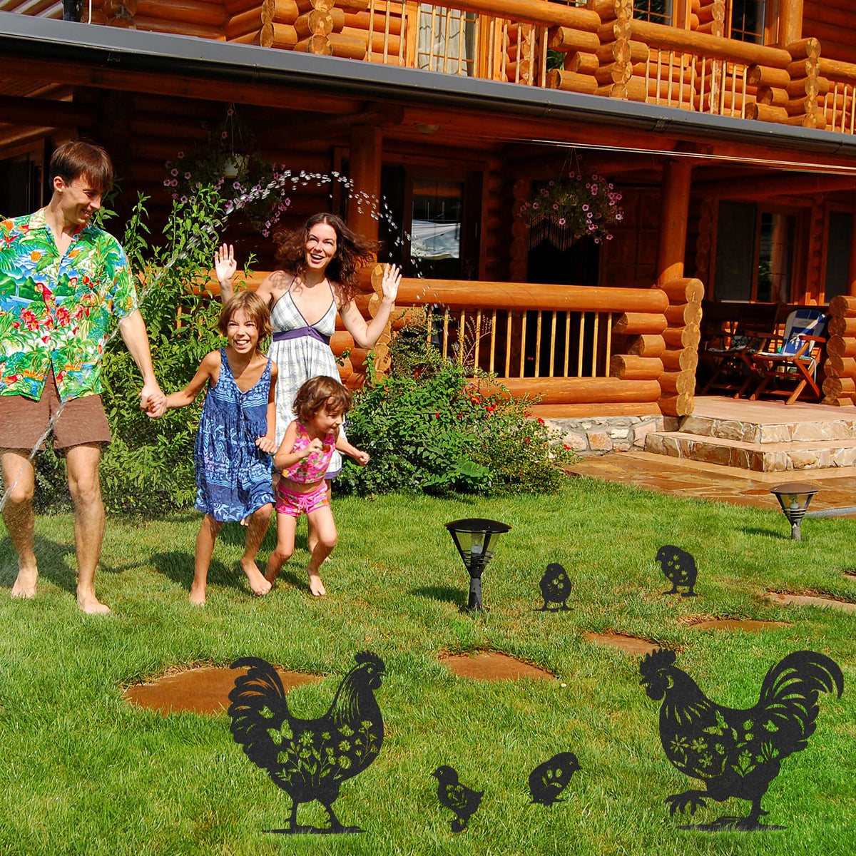 Rngmsi chick yard decor figurine enhances patio borders with durability.