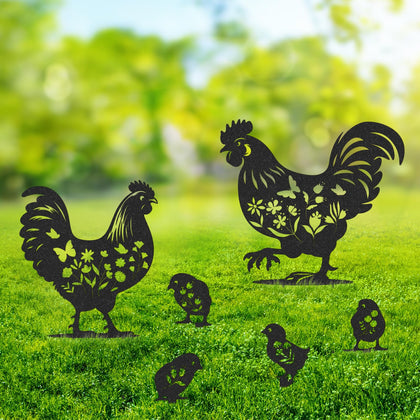 Rngmsi hen garden decor adds a charming focal point for curb appeal.