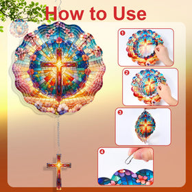 Rngmsi Cross Wind Spinner side angle highlighting easy hanging and outdoor installation