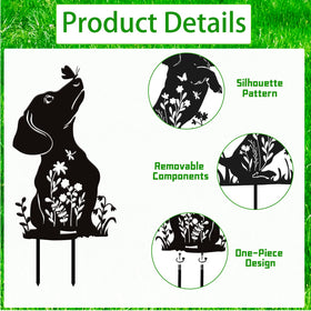Rngmsi dachshund silhouette group pack stake set for borders