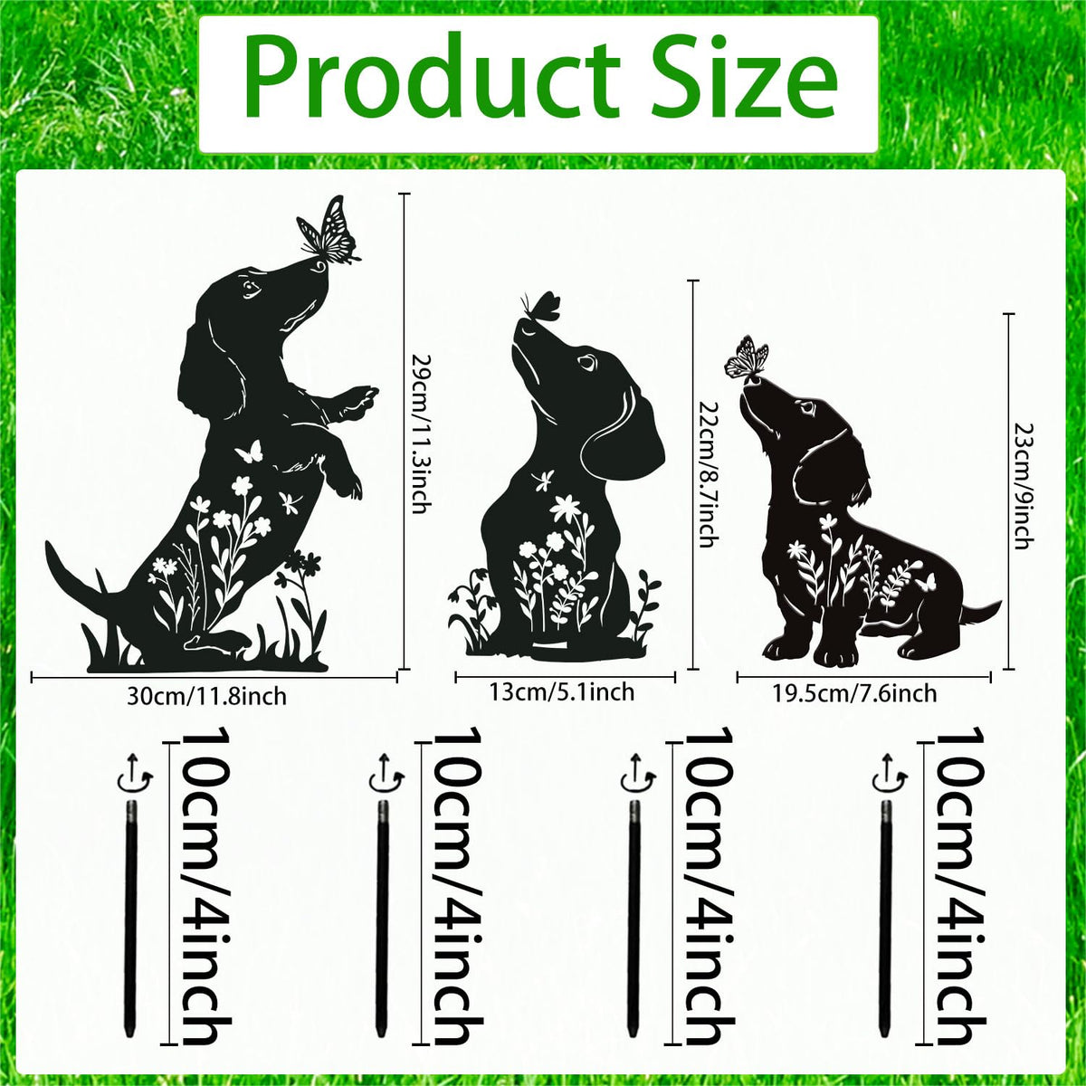 Rngmsi dachshund stake side view adds whimsy along pathways
