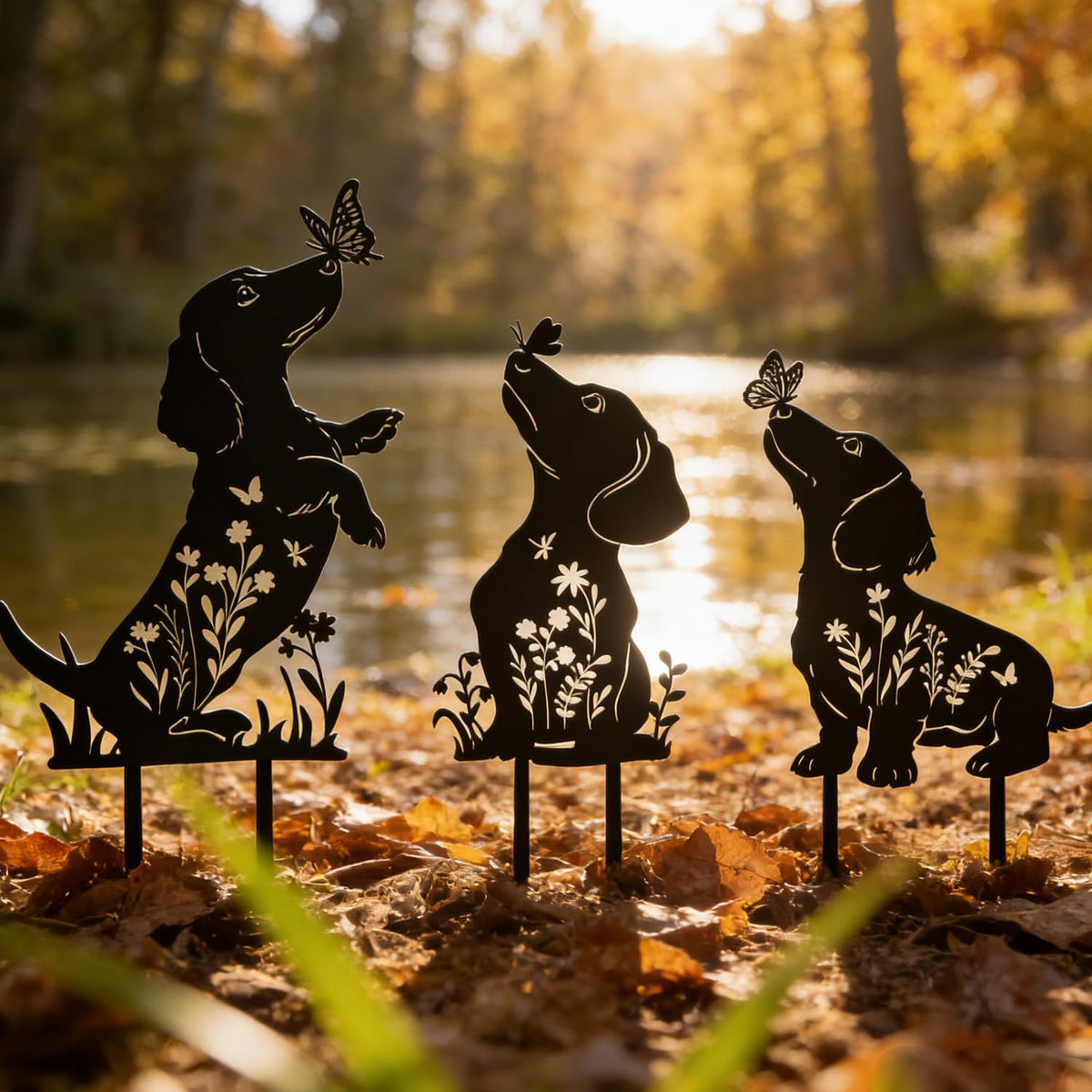 Rngmsi dachshund silhouette decor brightens balcony greenery with charm