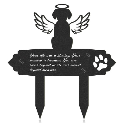 Rngmsi dog cemetery decoration with angel wings stake enhances memorial display.
