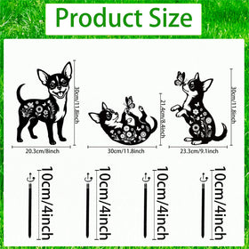 Rngmsi Chihuahua garden stake side view for charming lawn accents