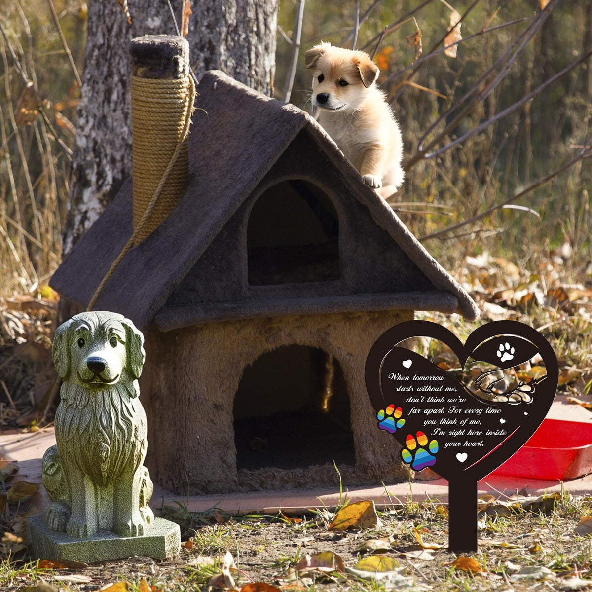 Rngmsi dog remembrance garden stake, suitable for outdoors and grave sites