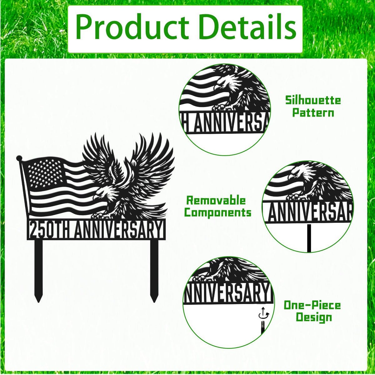 Rngmsi outdoor iron grave decor stake suitable for gardens or cemeteries.