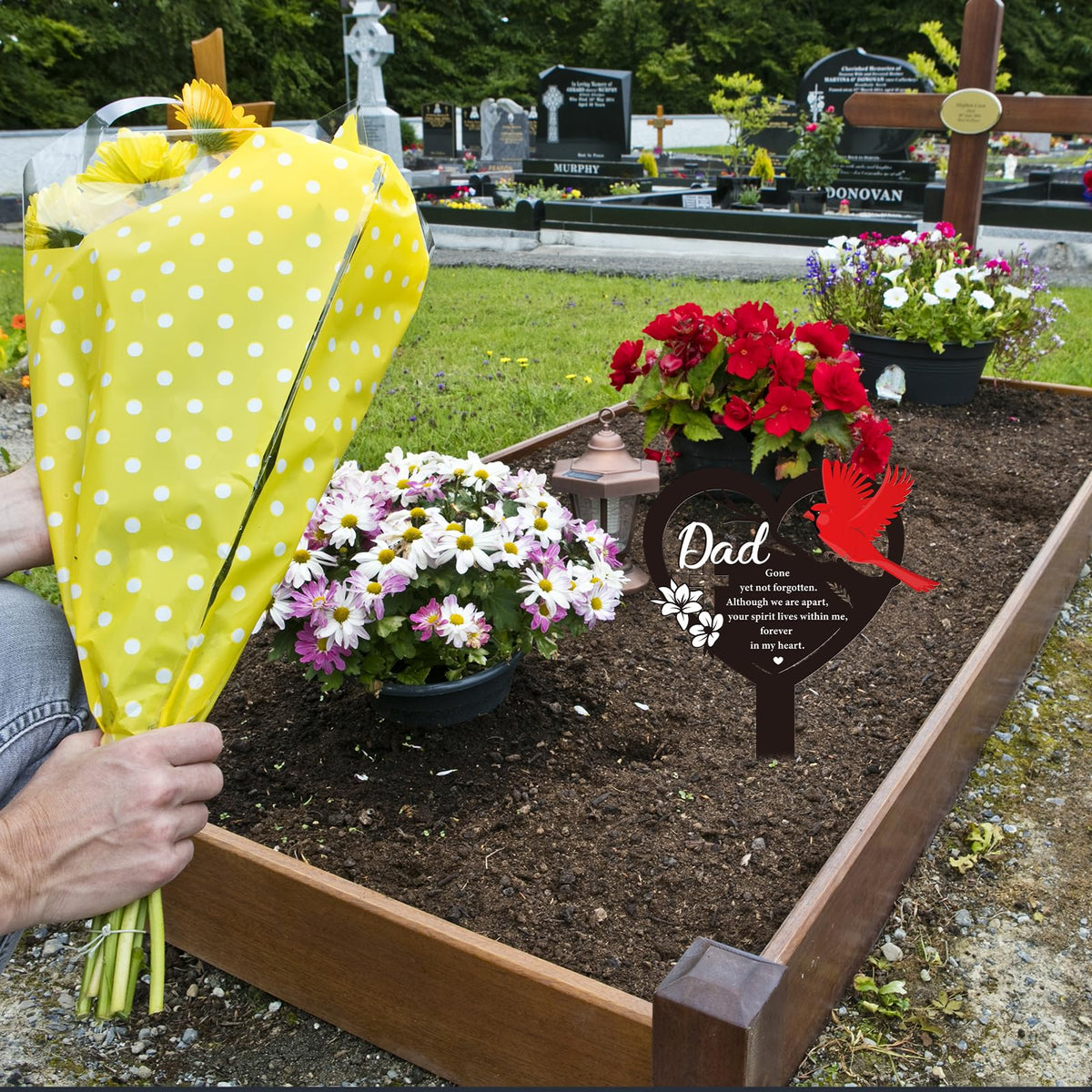 Rngmsi durable outdoor dad grave marker suitable for outdoor display