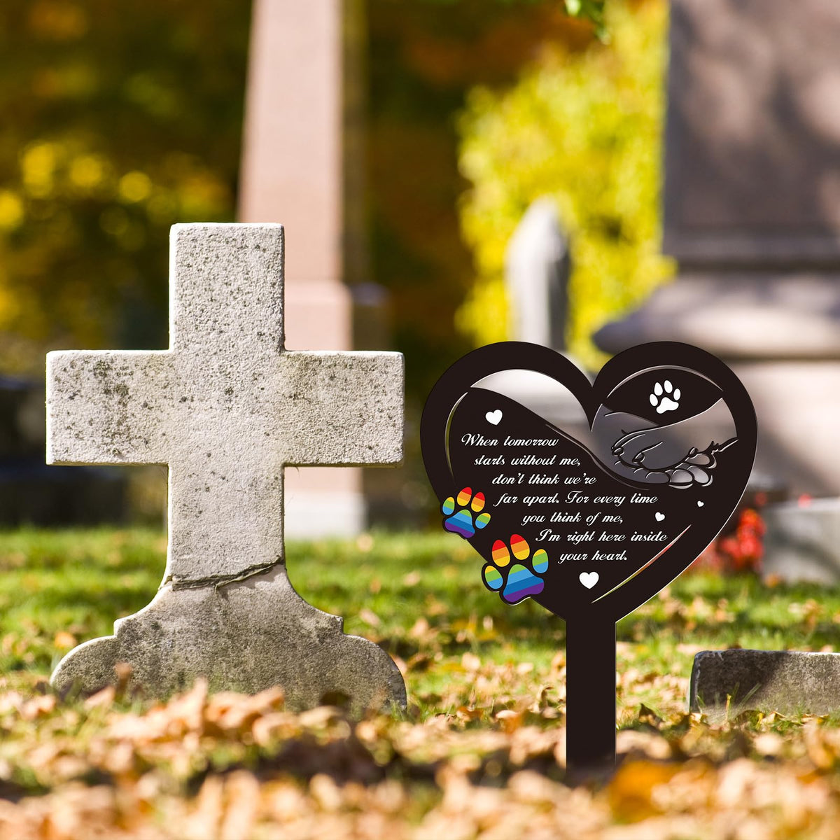 Rngmsi durable waterproof grave marker, long-lasting garden decor for remembrance