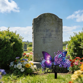 Rngmsi easy-install gravestone marker for stable outdoor remembrance