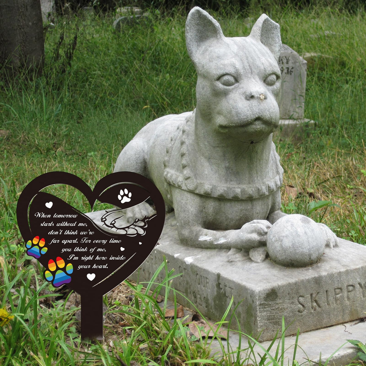 Rngmsi grave marker for garden patio, adds a touching memorial space