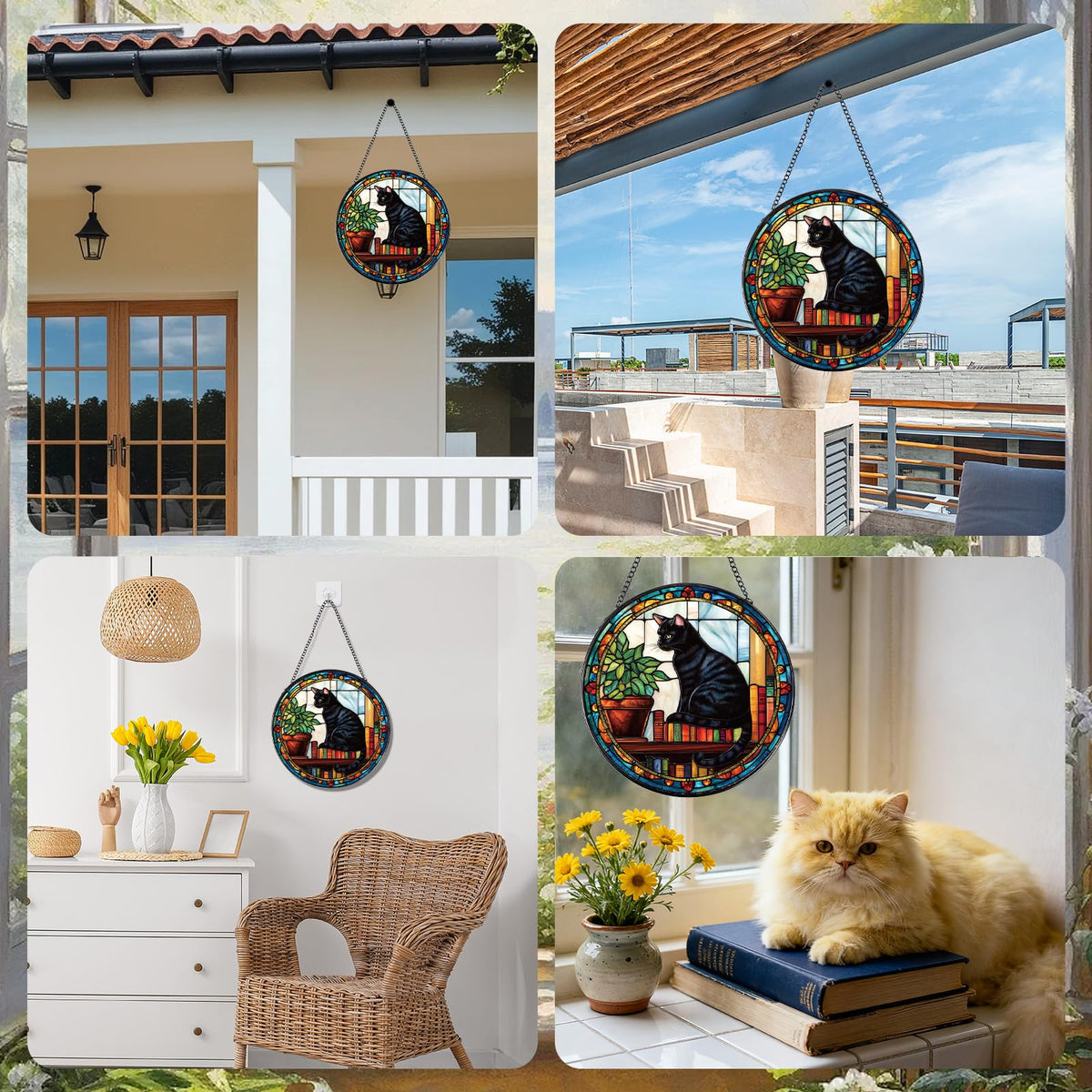 Rngmsi Cat sun catcher adds charm to new home spaces.