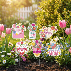 Rngmsi floral heart pattern stake enhances borders with cheerful color