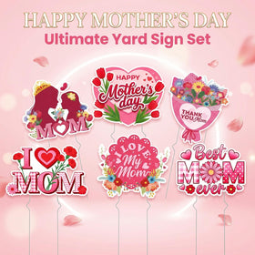 Rngmsi Mothers Day stake silhouette design pairs with plants for charming exterior scenes.