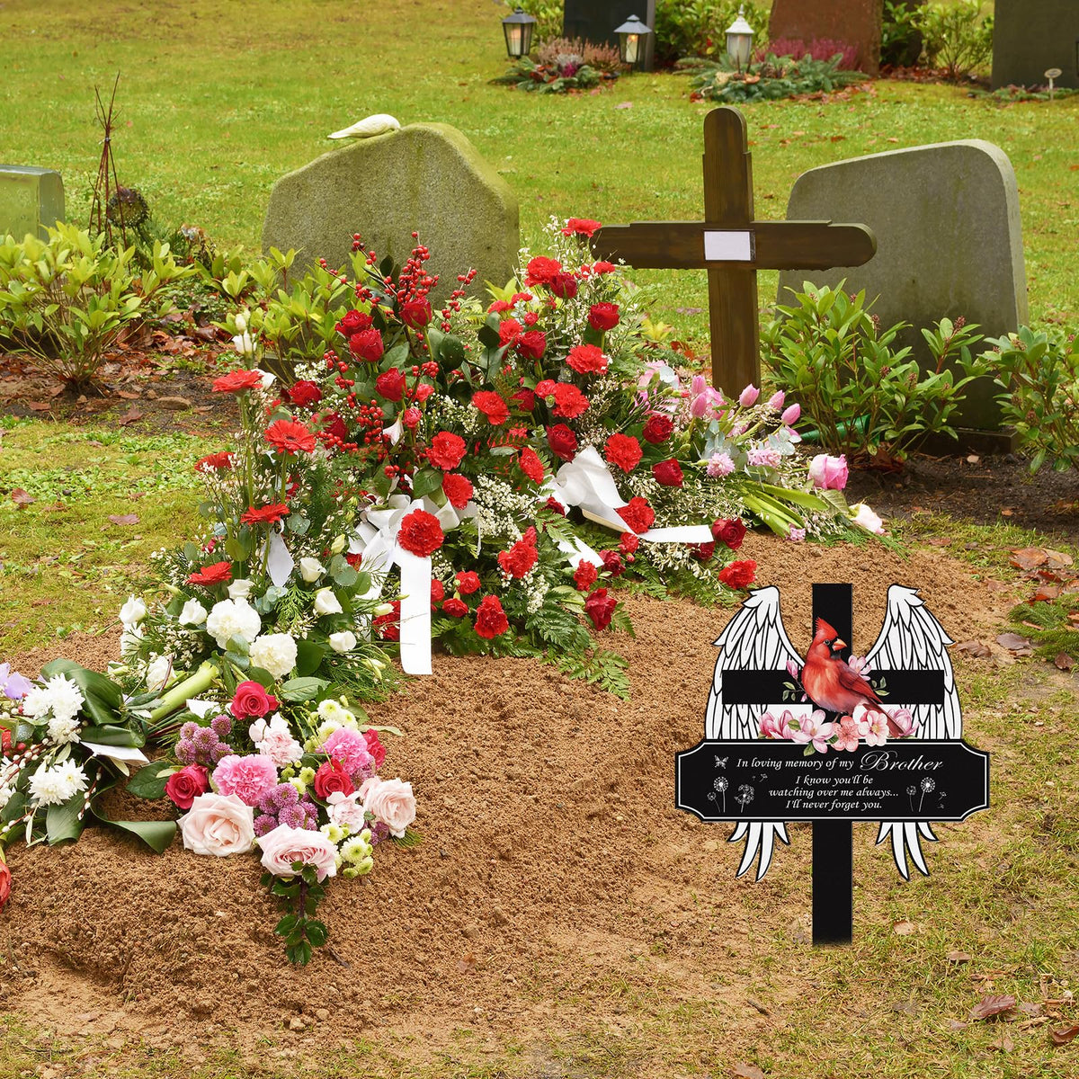 Rngmsi outdoor cemetery display offering lasting tribute in yard or garden