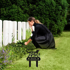 Rngmsi outdoor pet marker blends with yard decor while honoring a beloved cat.