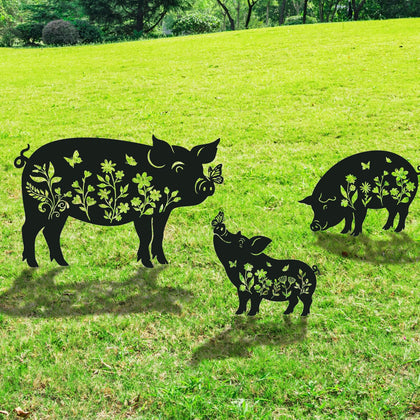 Rngmsi pig butterfly silhouette stake adds playful charm to your garden