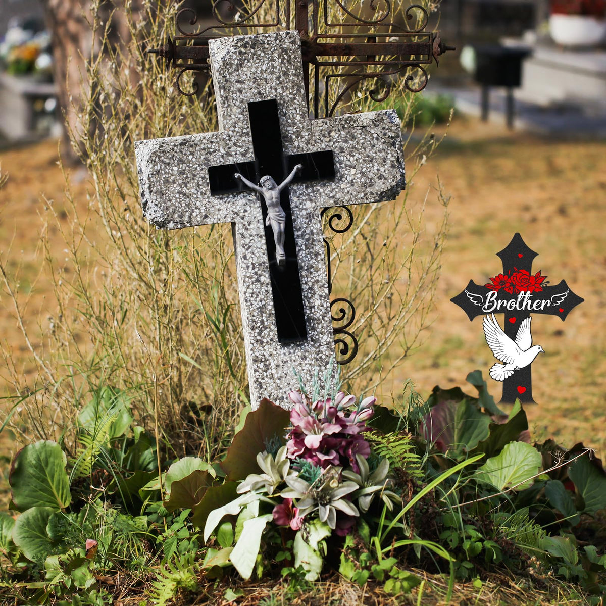 Plug-in ground stake by Rngmsi for easy cemetery placement