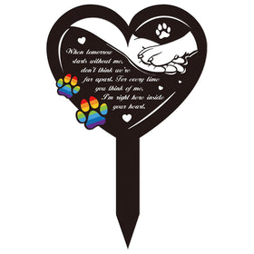 Rngmsi Rainbow Bridge dog memorial marker in garden, durable and weatherproof reminder