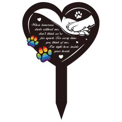 Rngmsi Rainbow Bridge dog memorial marker in garden, durable and weatherproof reminder