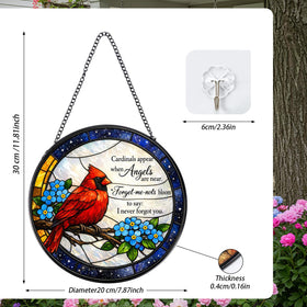 Rngmsi sun catcher cardinal memorial quote decorates and soothes space