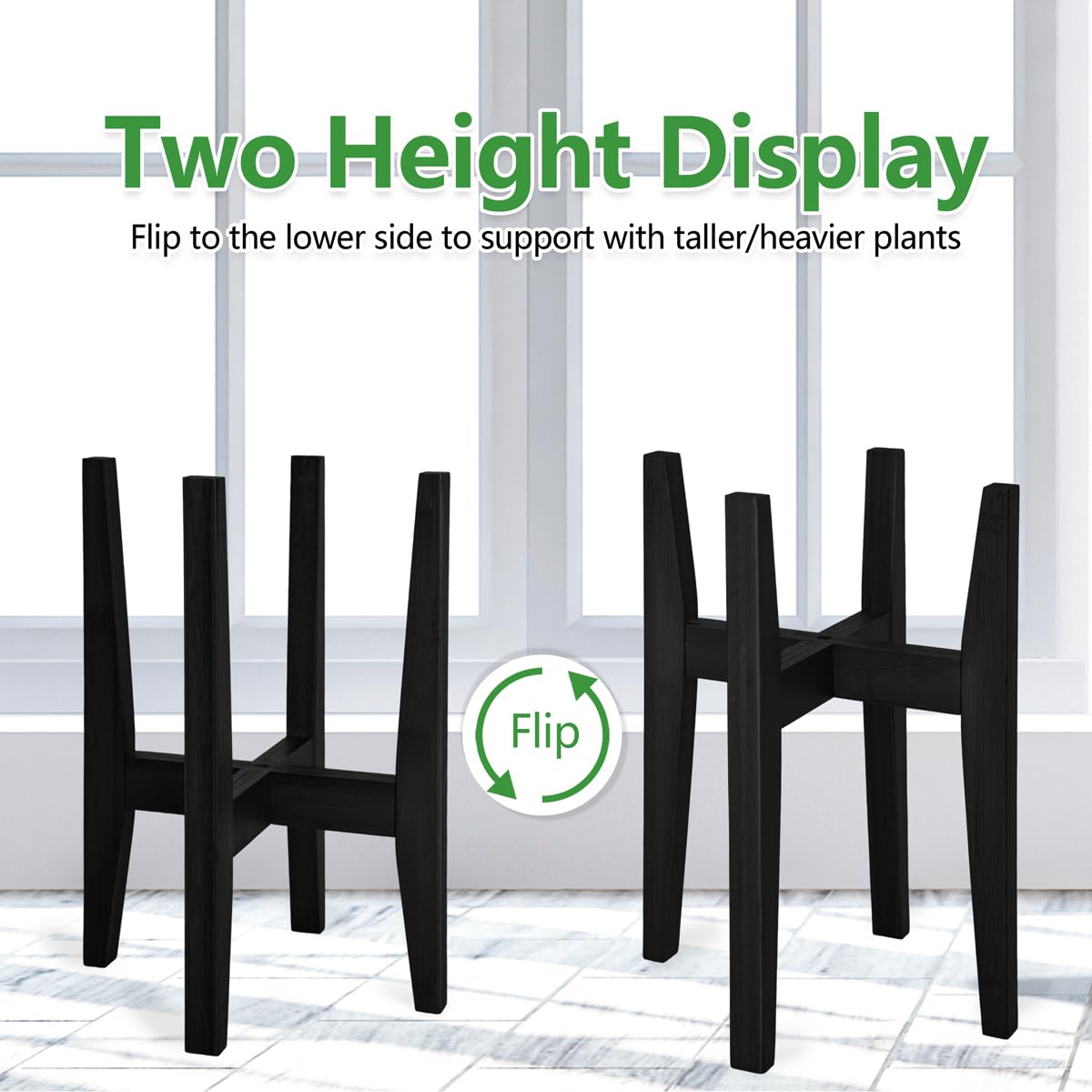 Rnined bamboo plant stand with waterproof smooth surface for easy cleaning
