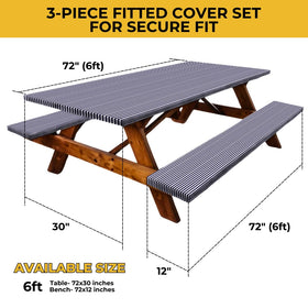 RNOONY bench covers snugly fit 12-inch benches for tidy outdoor setups.