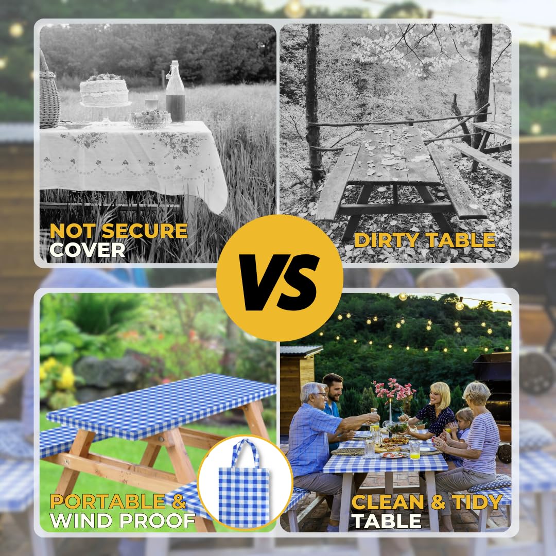 RNOONY elastic corners resist wind and slips on outdoor tables.