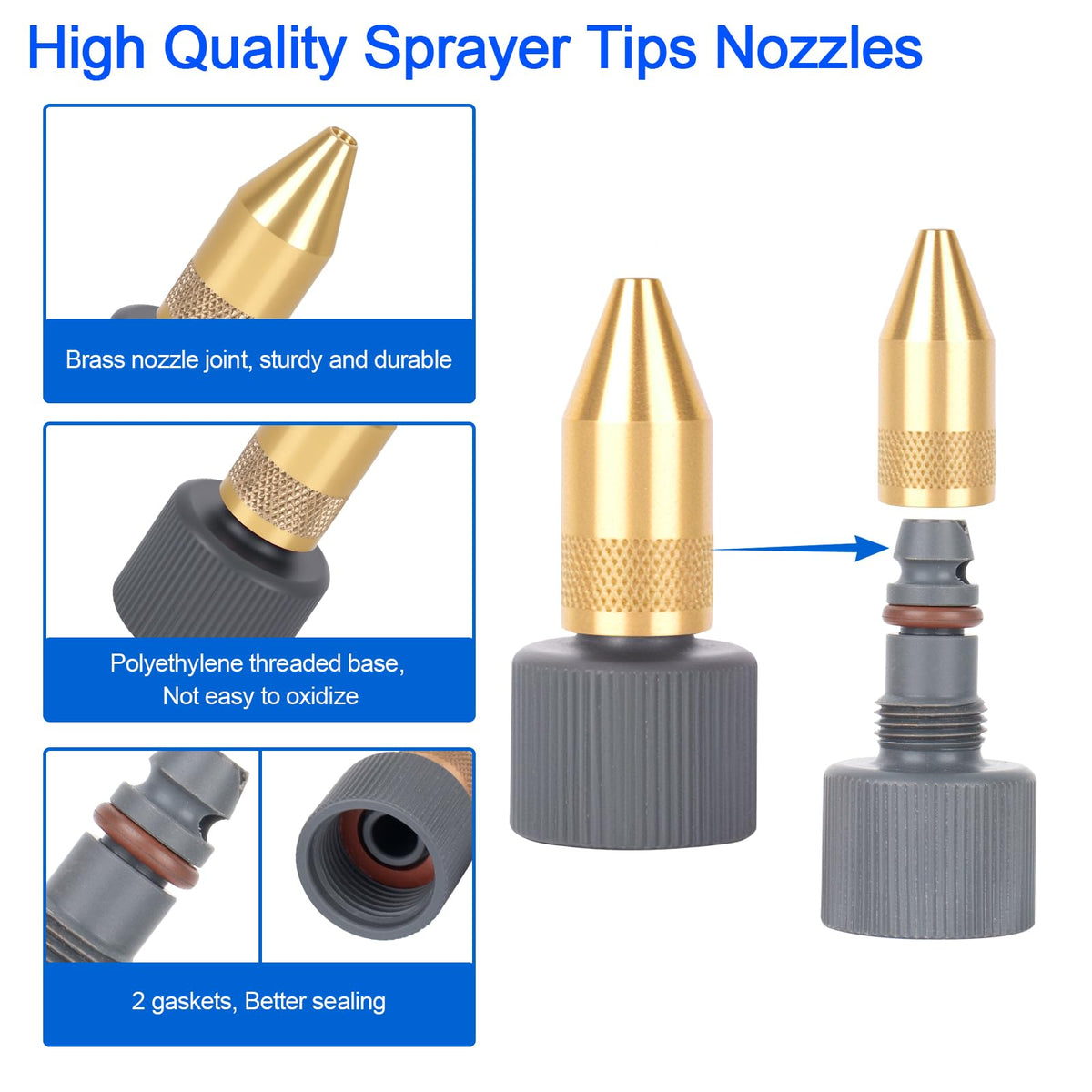 RO6G durable brass nozzle tip offers a sturdy upgrade over plastic.