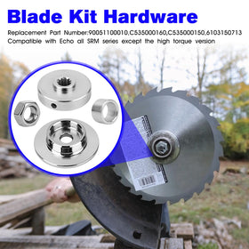 RO6G Echo blade adapter kit showing compatibility with multiple SRM models.