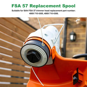 RO6G FSA57 spool on Stihl AutoCut C3-2 head during use