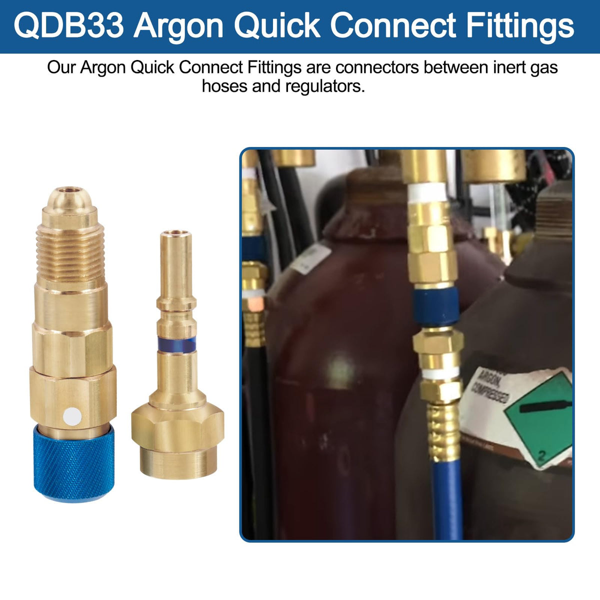 RO6G QDB33 brass regulator for argon gas with durable construction