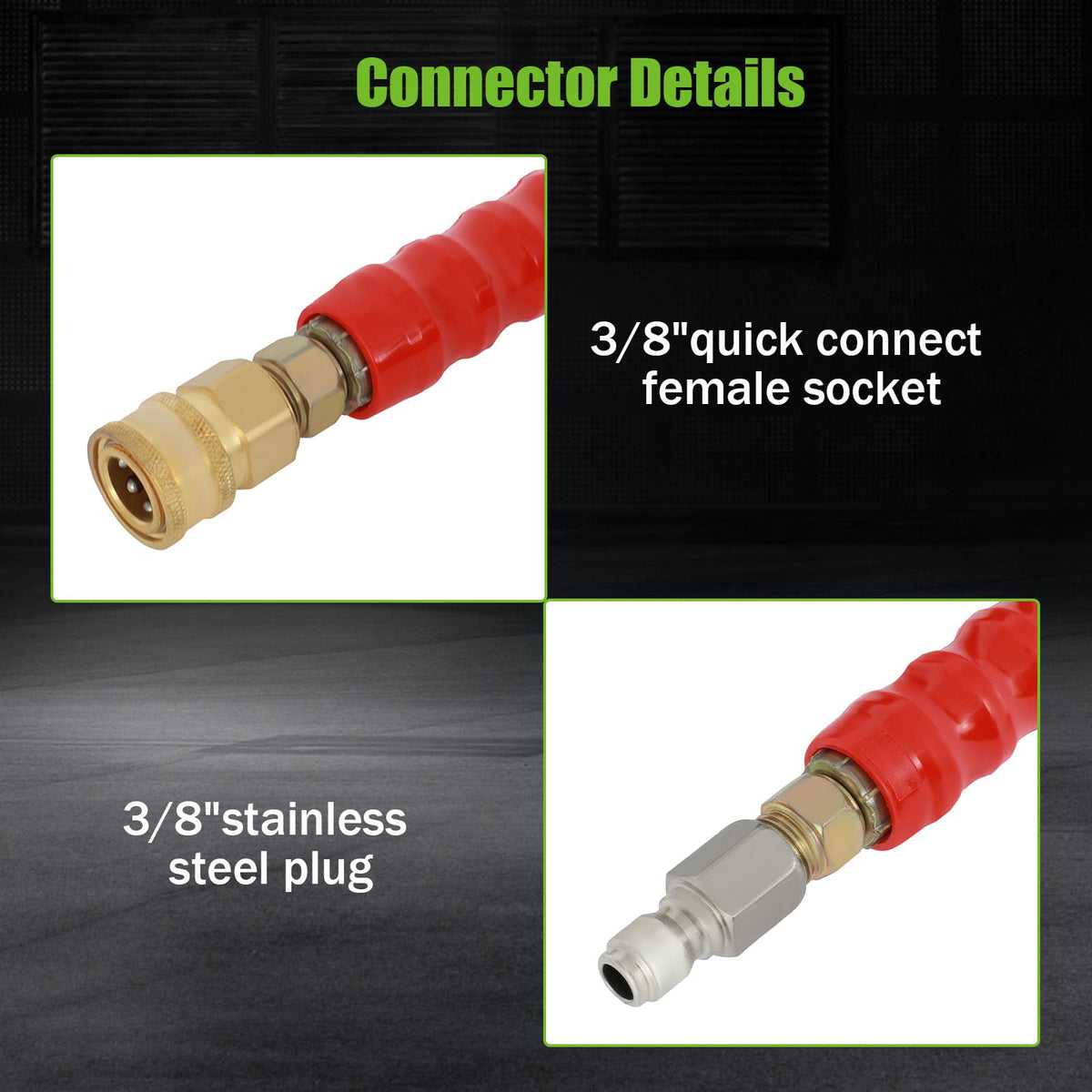 ROADFAR hose coiled neatly highlights its 100ft reach