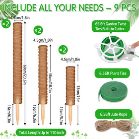 ROADPLUM coco coir pole 16-5in in pot supports mid-size climbers