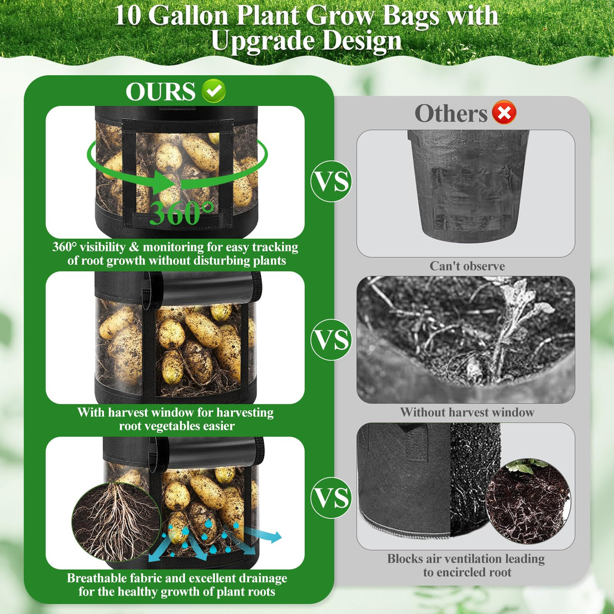 ROADPLUM Complete Garden Bag Set includes tools for easy planting.