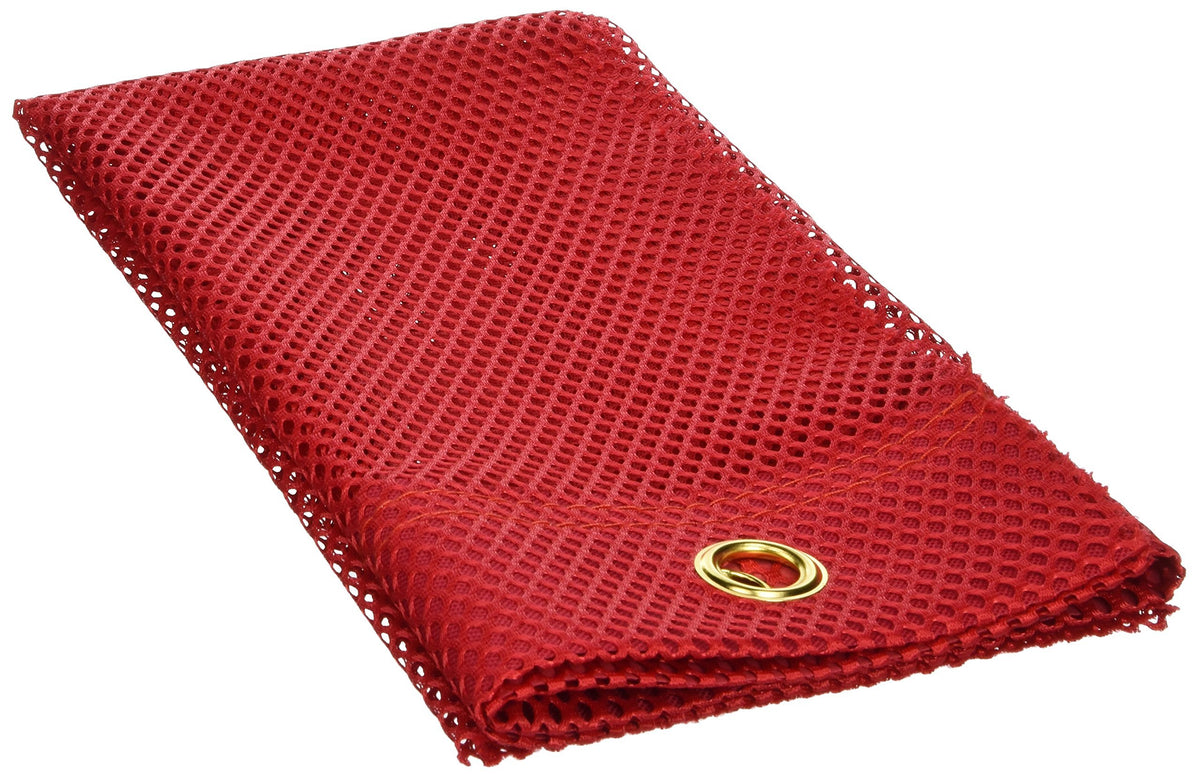 RoadPro 2424G red mesh flag with metal grommets for outdoor warning visibility.