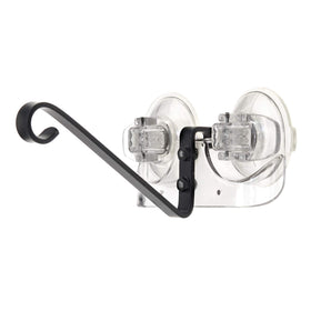 Roamwild window-mounted bird feeder bracket front view with dual suction cups