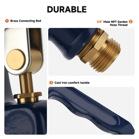 Roastove 3/8-16 nut rod connection supports secure mounting and adjustable flow