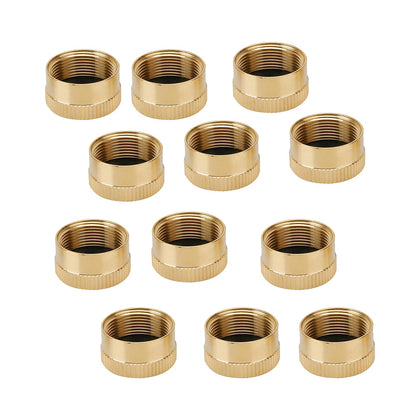 Roastove solid brass cap on a 1 lb propane tank, designed to prevent leaks.