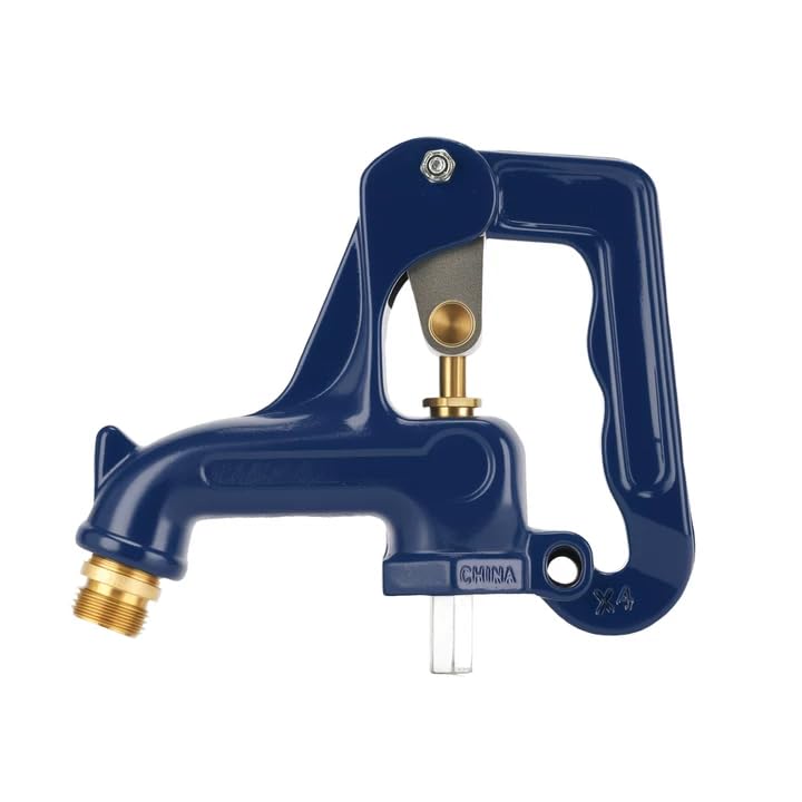 Roastove Yard Fire Hydrant Head in blue-coated cast iron for durable outdoor irrigation