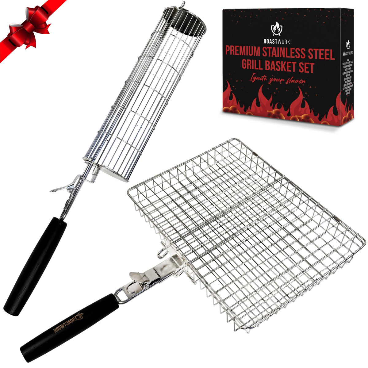 Roastwurks dishwasher-safe baskets for quick, hassle-free cleanup after grilling.