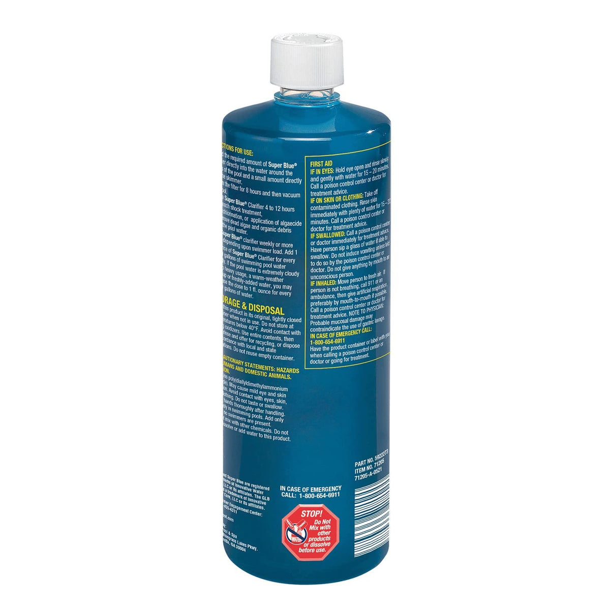 Robarb GLB Super Blue Pool Clarifier results in sparkling pool water after treatment.