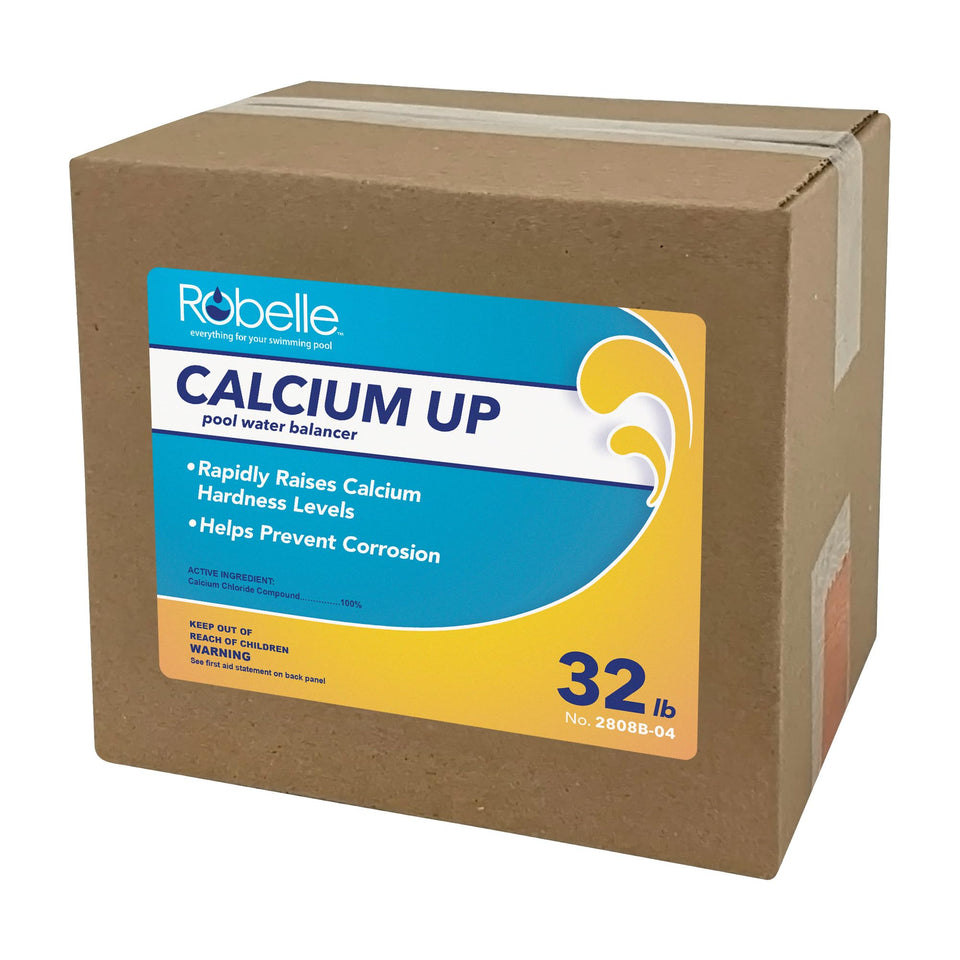 Robelle Calcium Up bucket dosing for safe, reliable hardness adjustment in the pool