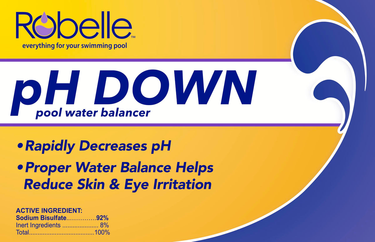 Robelle pH Down poured onto water surface for even dispersion across the pool.