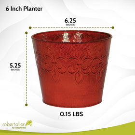 Robert Allen 6in planter drain plug feature for mess-free watering.