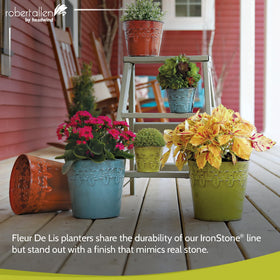 Robert Allen 6in planter with non-scratch pads protects surfaces.