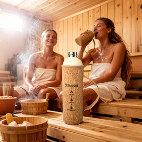 Rocalt sauna water bottle 34oz cork-neoprene outer layer grip